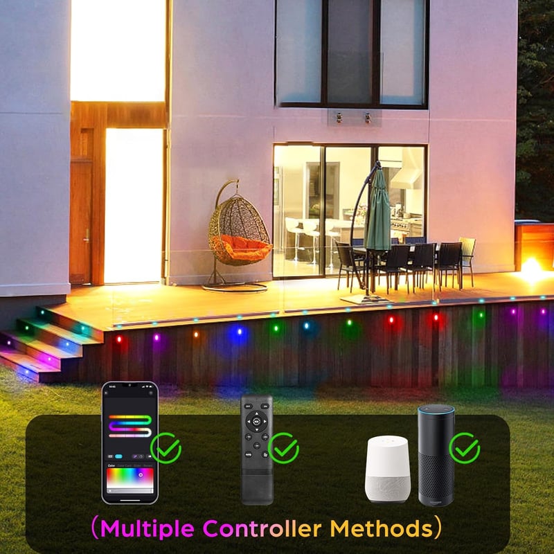 SUBOSI 10db WiFi LED padlóba süllyeszthető lámpa RGBIC meleg fehér IP67 vízálló