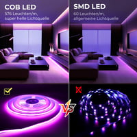 SUBOSI 10m COB LED szalag Alexa Google Home WiFi RGB zenevetítés 576 LED 9