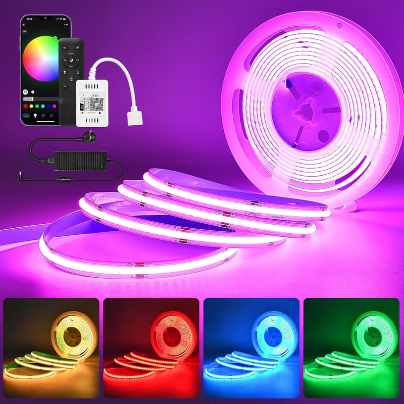SUBOSI 10m COB LED szalag Alexa Google Home WiFi RGB zenevetítés 576 LED