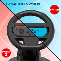 SUBSONIC Skladateľný volant pre Nintendo Switch / Switch 2 Joy-Con, 2 ks – čierny 3