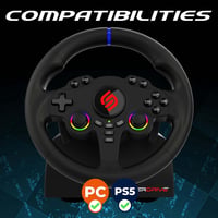 SUBSONIC Superdrive 220 RS-5 versánykormány PS5/PC-hez, 22 cm, 180°, pedálokkal - fekete 2