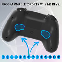 Controler wireless SUBSONIC pentru Nintendo Switch și Switch 2 – Bluetooth, LED, vibrații, giroscop cu 6 axe – Negru 6