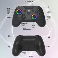 Controler wireless SUBSONIC pentru Nintendo Switch și Switch 2 – Bluetooth, LED, vibrații, giroscop cu 6 axe – Negru 2