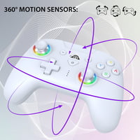 Bezdrôtový ovládač SUBSONIC pre konzoly Nintendo Switch a Switch 2 – Bluetooth, LED, vibrácie, 6-osový gyroskop – biely 3