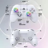 Bezdrôtový ovládač SUBSONIC pre konzoly Nintendo Switch a Switch 2 – Bluetooth, LED, vibrácie, 6-osový gyroskop – biely 2