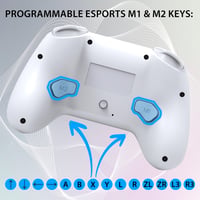 Bezdrôtový ovládač SUBSONIC pre konzoly Nintendo Switch a Switch 2 – Bluetooth, LED, vibrácie, 6-osový gyroskop – biely 6