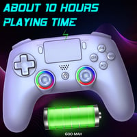 SUBSONIC Bezdrôtový ovládač pre PS5 a PC – RGB LED podsvietenie, biely – Touchpad, programovateľné tlačidlá, funkcia vibrácií 2