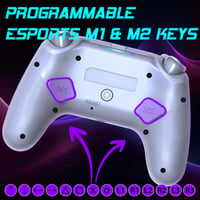 SUBSONIC Bezdrôtový ovládač pre PS5 a PC – RGB LED podsvietenie, biely – Touchpad, programovateľné tlačidlá, funkcia vibrácií 8