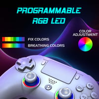 SUBSONIC Bezdrôtový ovládač pre PS5 a PC – RGB LED podsvietenie, biely – Touchpad, programovateľné tlačidlá, funkcia vibrácií 6