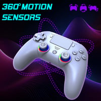 SUBSONIC Bezdrôtový ovládač pre PS5 a PC – RGB LED podsvietenie, biely – Touchpad, programovateľné tlačidlá, funkcia vibrácií 4