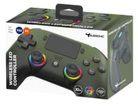 SUBSONIC Bezdrôtový ovládač pre PS5 a PC – RGB LED podsvietenie, zelený, touchpad, programovateľné tlačidlá, vibrácie 10