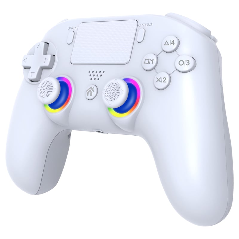 SUBSONIC Bezdrôtový ovládač pre PS5 a PC – RGB LED podsvietenie, biely – Touchpad, programovateľné tlačidlá, funkcia vibrácií