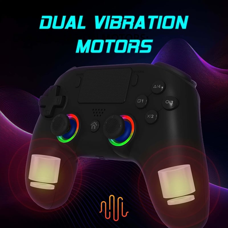 SUBSONIC Wireless PS5 Kontroller Programozható Gombokkal, Vibráció és LED Világítással - black