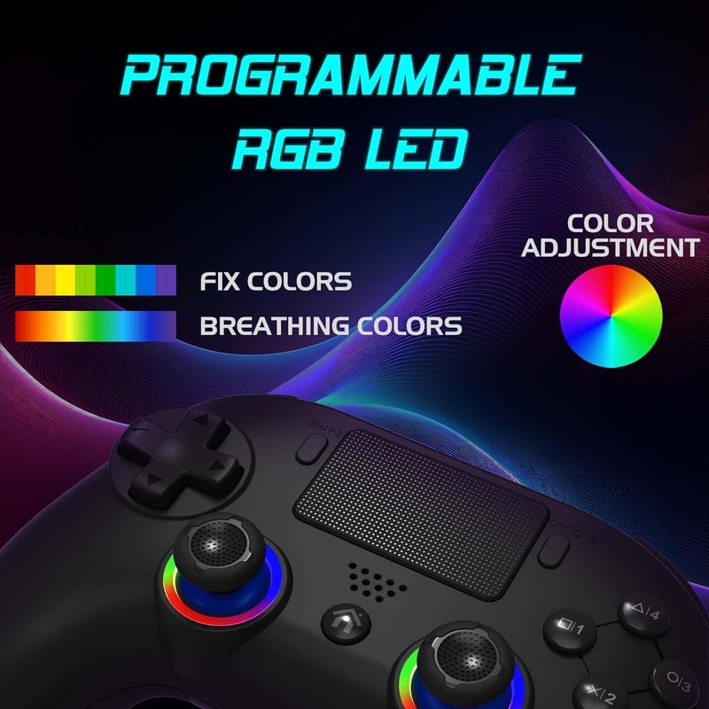 SUBSONIC Wireless PS5 Kontroller Programozható Gombokkal, Vibráció és LED Világítással - black