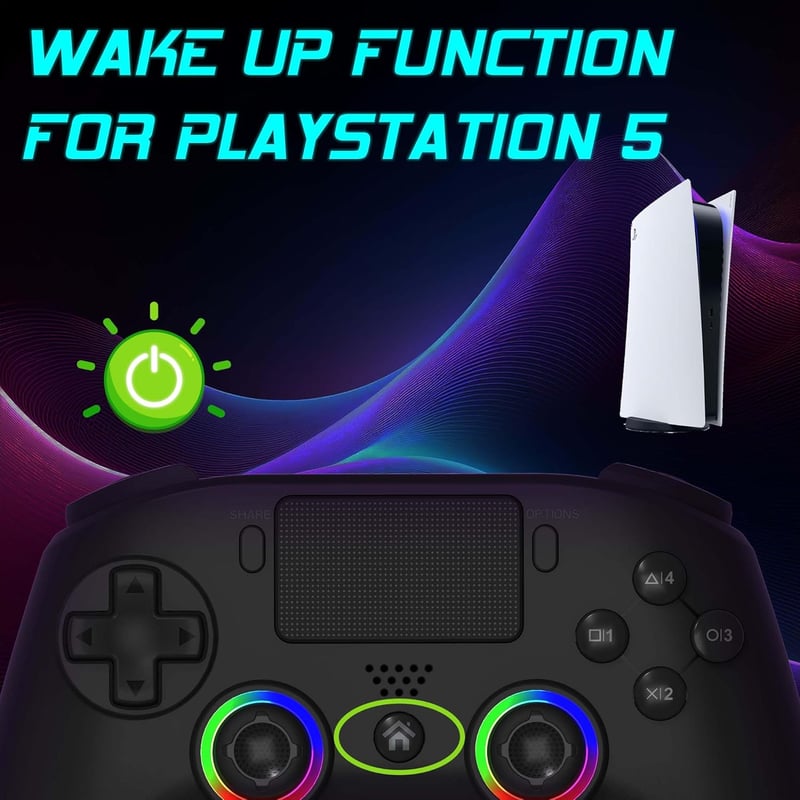 SUBSONIC Wireless PS5 Kontroller Programozható Gombokkal, Vibráció és LED Világítással - black