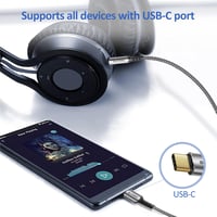 SUCESO USB C - 3.5 mm Jack Aux Kábel Samsung Galaxy S23+/S22/S21/S20/Note10, Huawei P40/P30/P20 készülékekhez, Otthoni/Autós Hifi rendszerek 5