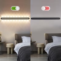 SUCIKORIO 100 cm LED Fali Lámpa - 40W Modern Fekete Világítás 3000K-6500K, 5-100% Szabályozható, Távirányítóval és Applikációval Hálószobába 6