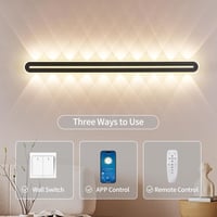 SUCIKORIO 100 cm LED Fali Lámpa - 40W Modern Fekete Világítás 3000K-6500K, 5-100% Szabályozható, Távirányítóval és Applikációval Hálószobába 4