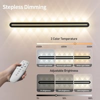 SUCIKORIO 100 cm LED Fali Lámpa - 40W Modern Fekete Világítás 3000K-6500K, 5-100% Szabályozható, Távirányítóval és Applikációval Hálószobába 2