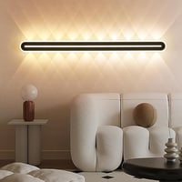 SUCIKORIO 100 cm LED Fali Lámpa - 40W Modern Fekete Világítás 3000K-6500K, 5-100% Szabályozható, Távirányítóval és Applikációval Hálószobába 7