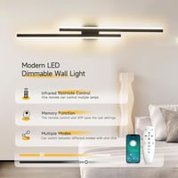 SUCIKORIO 100 cm LED Fali Lámpa - 48W Fekete Minimál Dizájn, 3000K-6500K Szabályozható Fényerő, Távirányítós és Applikációs Vezérlés Nappali 5