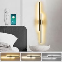 SUCIKORIO 100 cm LED Fali Lámpa - 48W Fekete Minimál Dizájn, 3000K-6500K Szabályozható Fényerő, Távirányítós és Applikációs Vezérlés Nappali 1