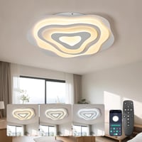 SUCIKORIO 50 cm Távirányítós LED Mennyezeti Lámpa, 48W Dimmelhető, 2700K-6500K Állítható Színhőmérséklet, Applikációval Vezérelhető, Nappali 1