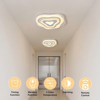 SUCIKORIO 50 cm Távirányítós LED Mennyezeti Lámpa, 48W Dimmelhető, 2700K-6500K Állítható Színhőmérséklet, Applikációval Vezérelhető, Nappali 7