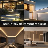 SUCIKORIO COB Neon LED traka 2 m, silikonska vodootporna vatrootporna IP65 okrugla LED traka toplo bijela 3000K 10 mm za vanjsku upotrebu 230V fleksibilna svjetlosna traka s napajanjem za zabave i kuhinju 7