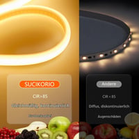 SUCIKORIO COB Neon LED traka 2 m, silikonska vodootporna vatrootporna IP65 okrugla LED traka toplo bijela 3000K 10 mm za vanjsku upotrebu 230V fleksibilna svjetlosna traka s napajanjem za zabave i kuhinju 5
