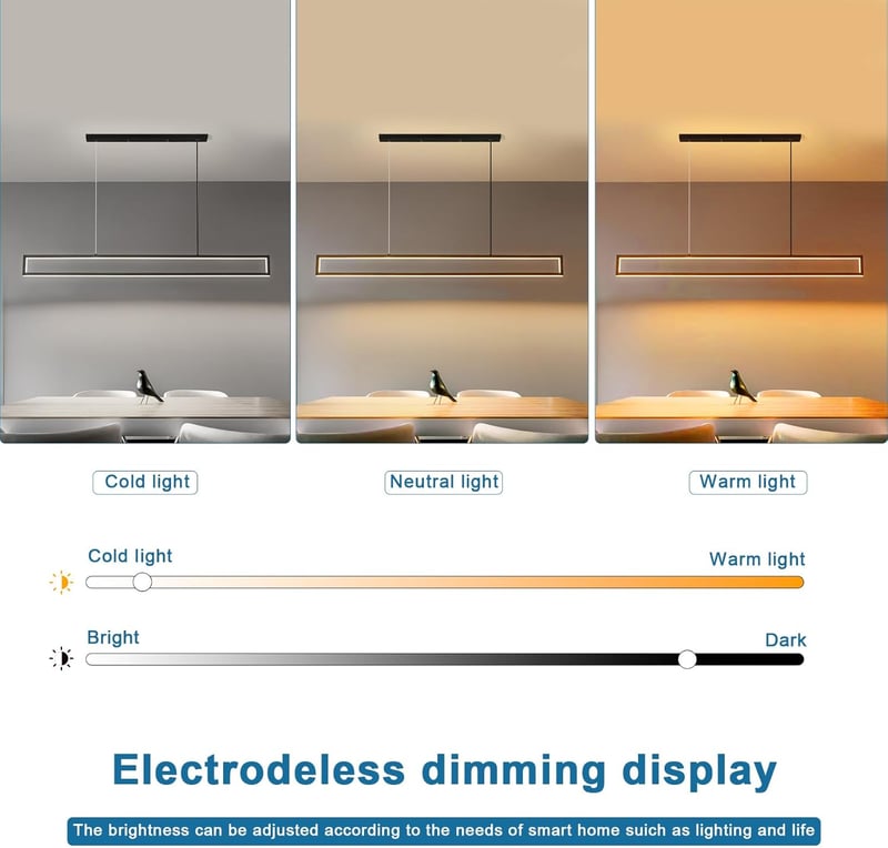 SUCIKORIO LED Függőlámpa Étkezőasztalhoz 100cm Dimmelhető Távirányítóval