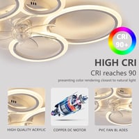 SUCIKORIO LED Mennyezeti Ventilátor Világítással - Csendes, Távirányítós, 3 Színhőmérséklet, 6 Sebesség, App Vezérlés, Nappali, Háló 6