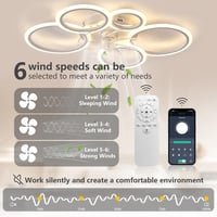 SUCIKORIO LED Mennyezeti Ventilátor Világítással - Csendes, Távirányítós, 3 Színhőmérséklet, 6 Sebesség, App Vezérlés, Nappali, Háló 3