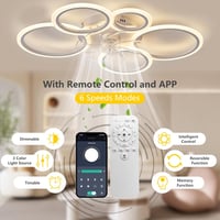 SUCIKORIO LED Mennyezeti Ventilátor Világítással - Csendes, Távirányítós, 3 Színhőmérséklet, 6 Sebesség, App Vezérlés, Nappali, Háló 5