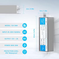 SUCIKORIO LED Tápegység 12V 36W IP67 Vízálló Transzformátor LED Szalaghoz 4