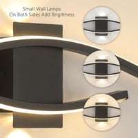 SUCIKORIO Modern LED Fali Lámpa 100 cm - 35W Fekete Alumínium Világítás 3000K-6500K Állítható Fényerővel - Nappali, Hálószoba, Folyosó Falik 3