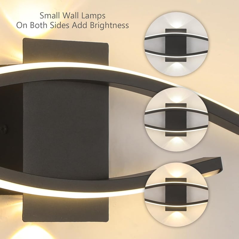 SUCIKORIO Modern LED Fali Lámpa 100 cm - 35W Fekete Alumínium Világítás 3000K-6500K Állítható Fényerővel - Nappali, Hálószoba, Folyosó Falik