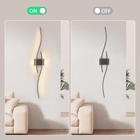 SUCIKORIO Modern LED Fali Lámpa 100 cm - 35W Fekete Alumínium Világítás 3000K-6500K Állítható Fényerővel - Nappali, Hálószoba, Folyosó Falik 5