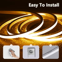 Bandă LED Neon SUCIKORIO 10 m, Silicon Impermeabil Ignifug IP65 Alb Cald 3000K 10 mm Bandă Luminoasă de Exterior 230V Flexibilă Iluminat DIY pentru Casă și Petreceri cu Sursă de Alimentare Inclusă 6