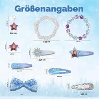 Calendar de Advent sudatong 2026 pentru fete, numărătoare inversă de Crăciun de 24 de zile în stil Frozen, set DIY cu brățări, pandantive, accesorii pentru păr și inele, cadou pentru fete cu vârste între 6 și 13 ani 4