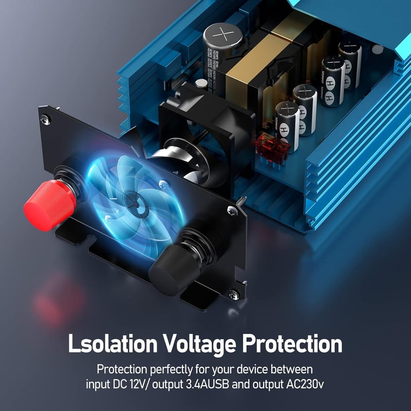 SUDOKEJI 1000W Inverter 12V-230V Tiszta Szinusz Hullám USB Autós Töltő