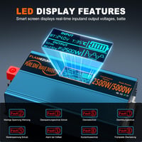 SUDOKEJI 2500W Autós Inverter 24V-230V Átalakító 2 EU Aljzat USB Porttal 2