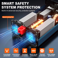 SUDOKEJI 2500W Autós Inverter 24V-230V Átalakító 2 EU Aljzat USB Porttal 3