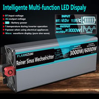 SUDOKEJI 3000W Tiszta Szinuszos Feszültségátalakító 12V-230V Inverter Távirányítóval LED Kijelzővel Autóba Lakókocsiba 2