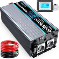 SUDOKEJI 3000W Tiszta Szinuszos Feszültségátalakító 12V-230V Inverter Távirányítóval LED Kijelzővel Autóba Lakókocsiba 1