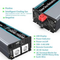 SUDOKEJI 3500W Tiszta Szinusz Inverter 12V-230V Távirányítóval USB Portokkal 3