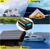 SUDOKEJI 4000W Feszültségátalakító 12V-230V - Módosított Szinusz Inverter LCD Kijelzővel, Távirányítóval, Dupla USB Porttal, Kempinghez, Aut 4