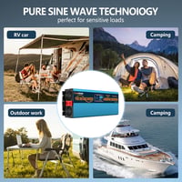 SUDOKEJI 4000W tiszta szinuszos inverter 24V/230V - 2 EU aljzat, 2 USB 6