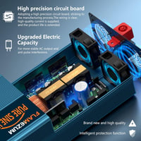 SUDOKEJI 4000W tiszta szinuszos inverter 24V/230V - 2 EU aljzat, 2 USB 4
