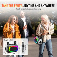 SUDOTACK Karaoke Gép 2 Vezeték Nélküli Mikrofonnal, Bluetooth Hangszóró 6